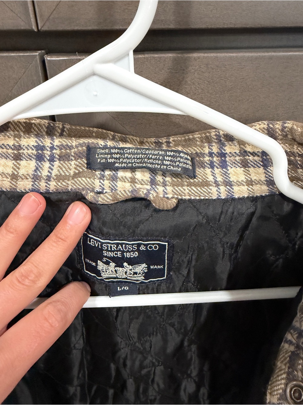 Levi Strauss quilted flannel shirt jacket